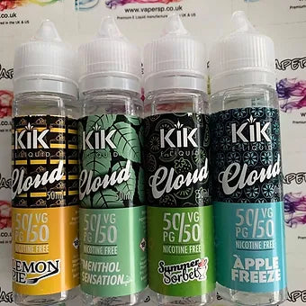 KiK Cloud eliquid 60ml Shortfill 50VG/50PG UK Made