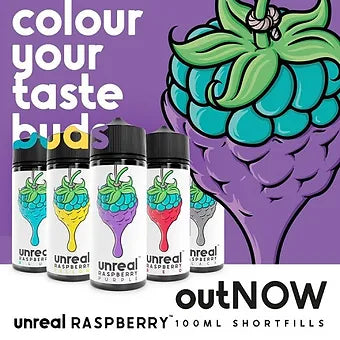 Unreal Raspberry 120ml Shortfill 2 For £20