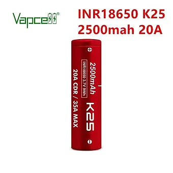 Vapcell K25 2500mAh 20A Battery